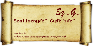 Szalisznyó Győző névjegykártya